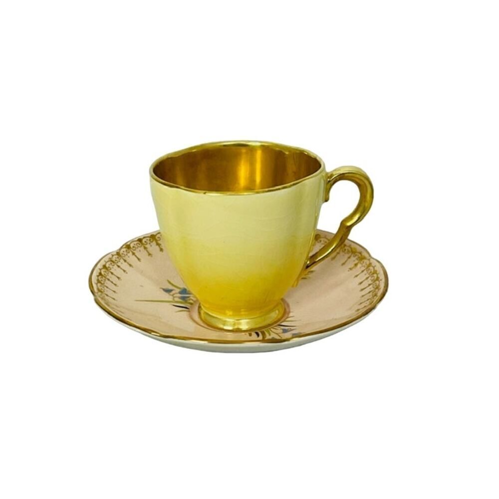 Demitasse Espresso Cup and Saucer Carlton Ware Dragonfly 2 Piece Set Vintage
